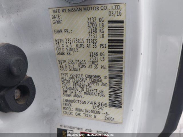 1N6BD0CT3GN748366 Nissan Frontier S/sv-i4