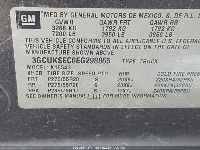 Chevrolet Silverado 1500 2lz 2014 3GCUKSEC6EG298065 Image 9