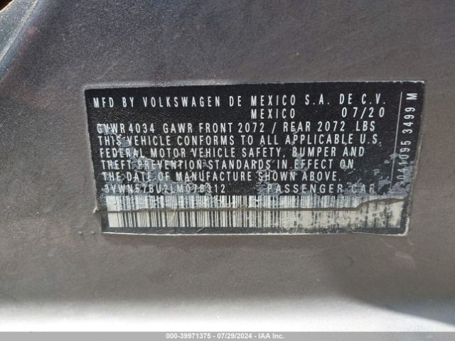 3VWN57BU2LM078312 Volkswagen Jetta 1.4t R-line/1.4t S