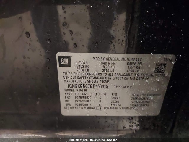 Chevrolet Suburban Ls 2016 1GNSKGKC7GR463415 Image 9
