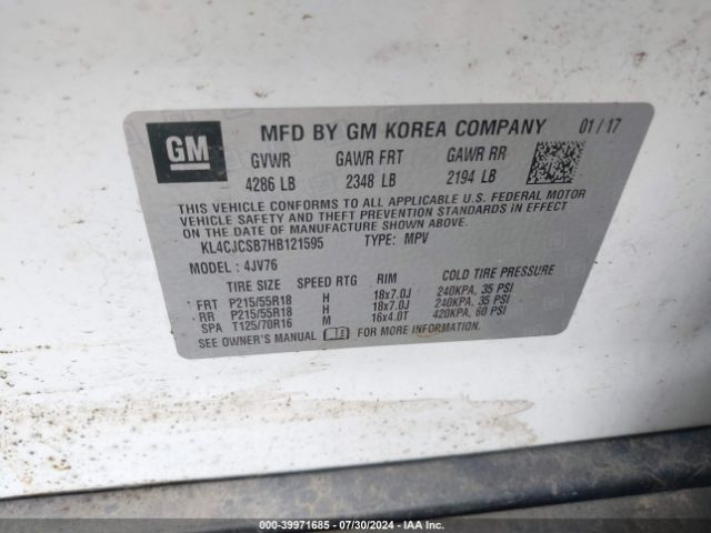KL4CJCSB7HB121595 Buick Encore Essence