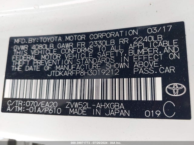 Toyota Prius Prime Premium 2017 JTDKARFP8H3019212 Image 9