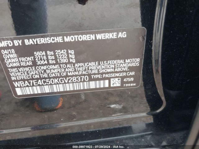 WBA7E4C50KGV28370 BMW 740i Xdrive