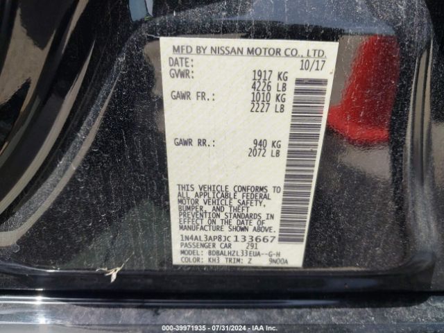 1N4AL3AP8JC133667 Nissan Altima 2.5 Sr