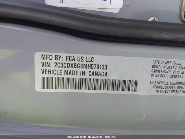 Dodge Charger Sxt Rwd 2021 2C3CDXBG4MH579133 Image 9