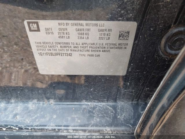 1G11F5SL6FF277242 Chevrolet Malibu 1lz
