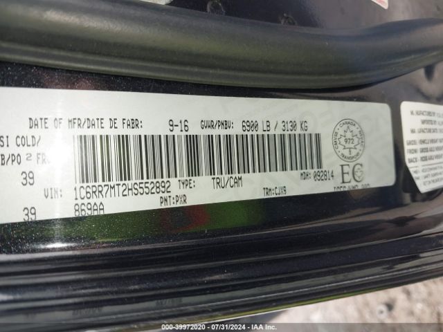 1C6RR7MT2HS552892 RAM 1500 Sport