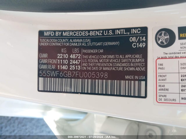 55SWF6GB7FU005398 Mercedes-Benz C 400 4matic