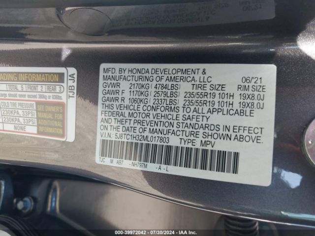 5J8TC1H32ML017803 Acura Rdx Standard