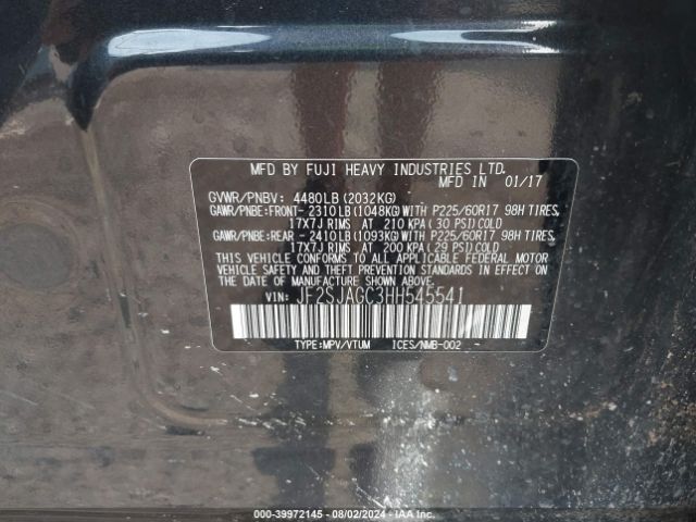JF2SJAGC3HH545541 Subaru Forester 2.5i Premium
