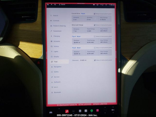 5YJSA1E25KF330579 Tesla Model S 100d/75d/long Range/standard Range