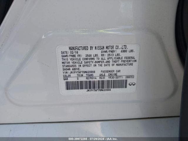 JN1FV7AP7GM420666 Infiniti Q50 3.0t Red Sport 400