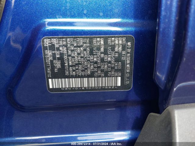 JN8BT3DC0PW101282 Nissan Rogue Platinum Fwd
