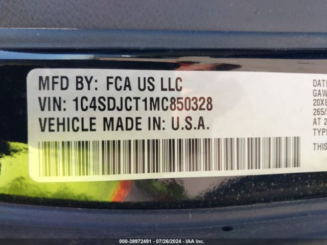 1C4SDJCT1MC850328 Dodge Durango R/t Awd