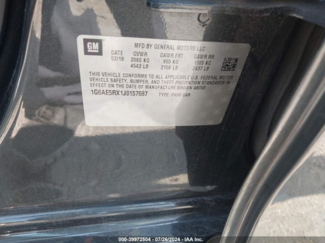 1G6AE5RX1J0157687 Cadillac Ats Standard
