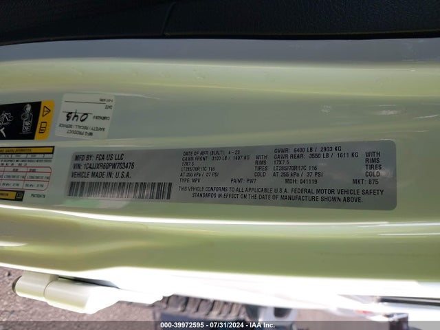 1C4JJXR60PW703476 Jeep Wrangler 4xe Rubicon 4x4