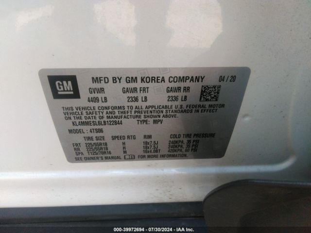 KL4MMESL6LB122844 Buick Encore Gx Awd Select