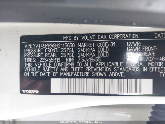 YV449MRR9H2145650 Volvo Xc60 T6 Dynamic