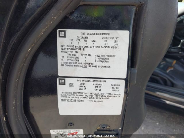 2004 CHEVROLET CORVETTE 1G1YY22G245109191 Photo 8