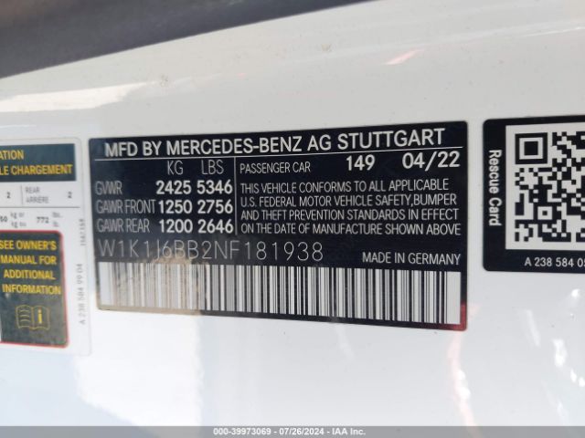 W1K1J6BB2NF181938 Mercedes-Benz Amg E 53 4matic