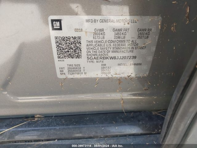 5GAERBKW8JJ207239 Buick Enclave Essence