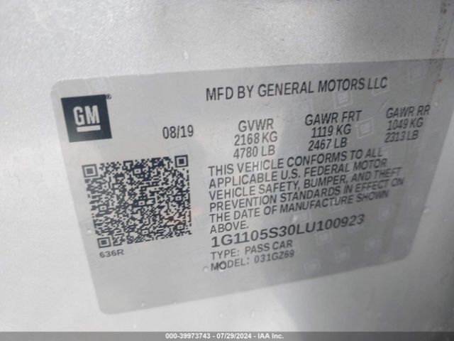 1G1105S30LU100923 Chevrolet Impala Fwd Premier