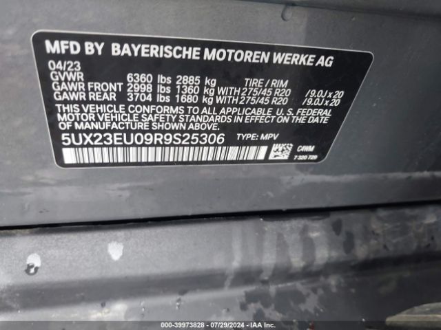 5UX23EU09R9S25306 BMW X5 Xdrive40i