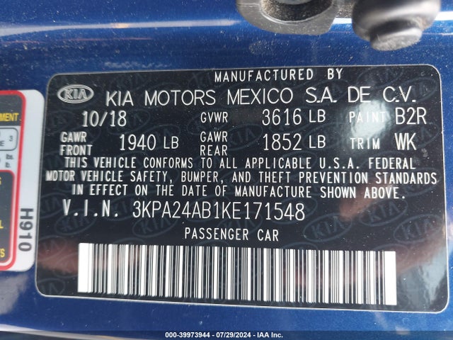 KIA RIO S 2019 3KPA24AB1KE171548 Image 9