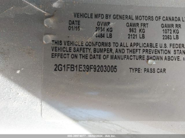 2G1FB1E39F9203005 Chevrolet Camaro 2ls