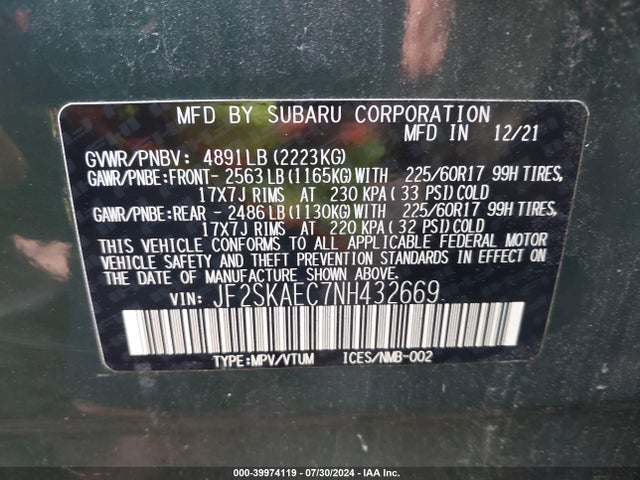 Subaru Forester Premium 2022 JF2SKAEC7NH432669 Image 9