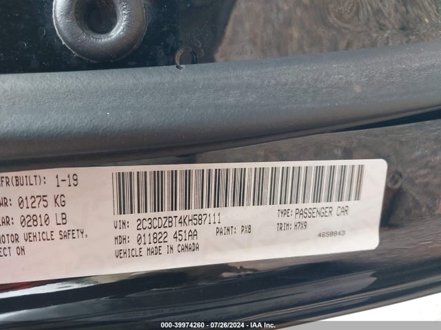 Dodge Challenger R/t 2019 2C3CDZBT4KH587111 Image 17