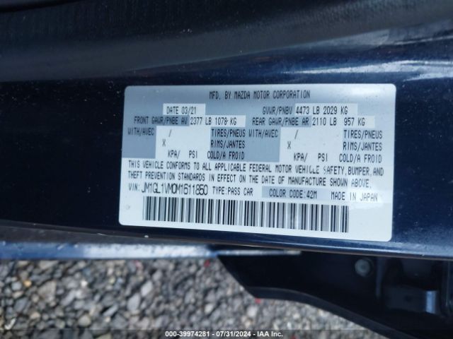 JM1GL1VM0M1611850 Mazda Mazda6 Touring