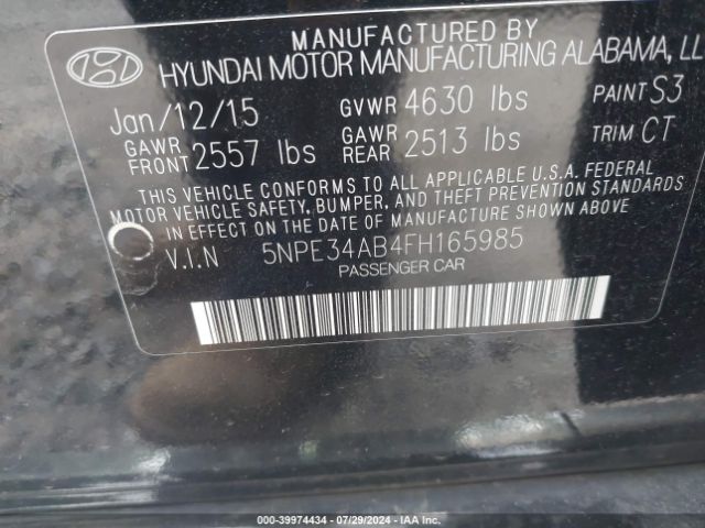 5NPE34AB4FH165985 Hyundai Sonata Limited 2.0t