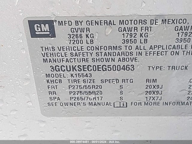 Chevrolet Silverado 1500 2lz 2014 3GCUKSEC0EG500463 Image 9