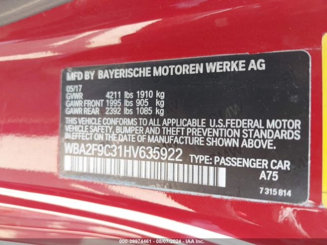 WBA2F9C31HV635922 BMW 230I