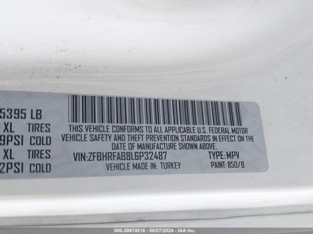 ZFBHRFAB8L6P32487 RAM Promaster City Tradesman