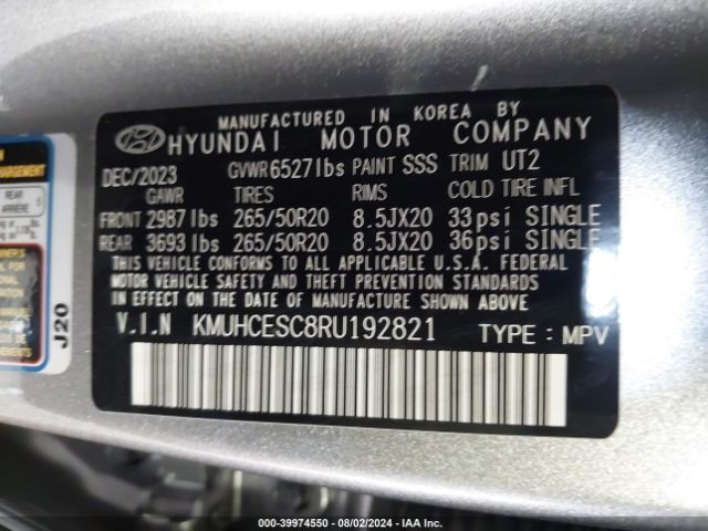 KMUHCESC8RU192821 Genesis Gv80 3.5t Awd