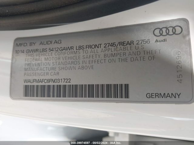 2015 AUDI A6 WAUFMAFC6FN031722 Photo 8