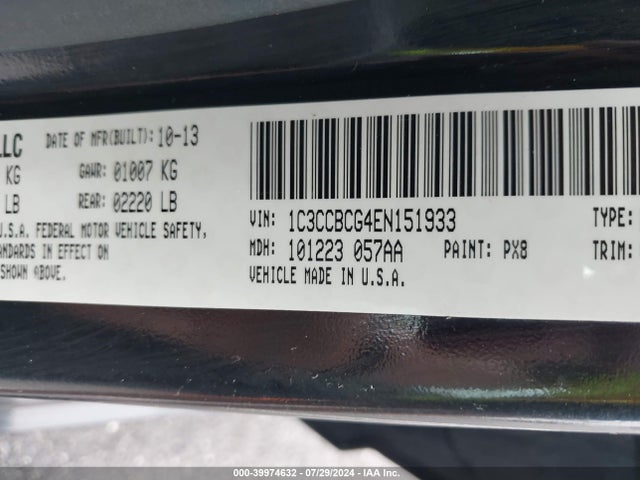 1C3CCBCG4EN151933 Chrysler 200 Limited