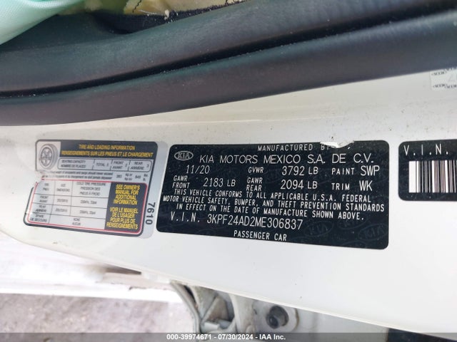 KIA Forte Lxs 2021 3KPF24AD2ME306837 Image 9
