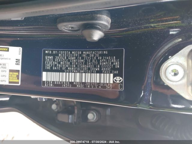 5YFEPMAEXMP159719 Toyota COROLLA LE