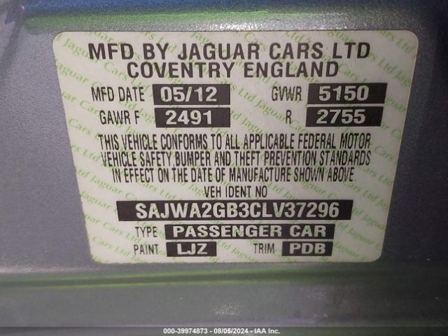 2012 JAGUAR XJ SAJWA2GB3CLV37296 Photo 8