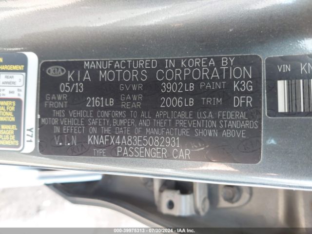 KNAFX4A83E5082931 KIA FORTE EX