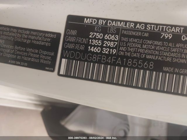 WDDUG8FB4FA185568 Mercedes-Benz S 550 4matic