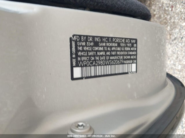 1998 PORSCHE BOXSTER WP0CA2980WS620679 Photo 8