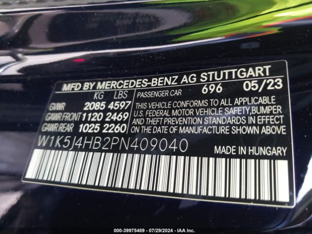 W1K5J4HB2PN409040 Mercedes-Benz Cla 250 Coupe 4matic