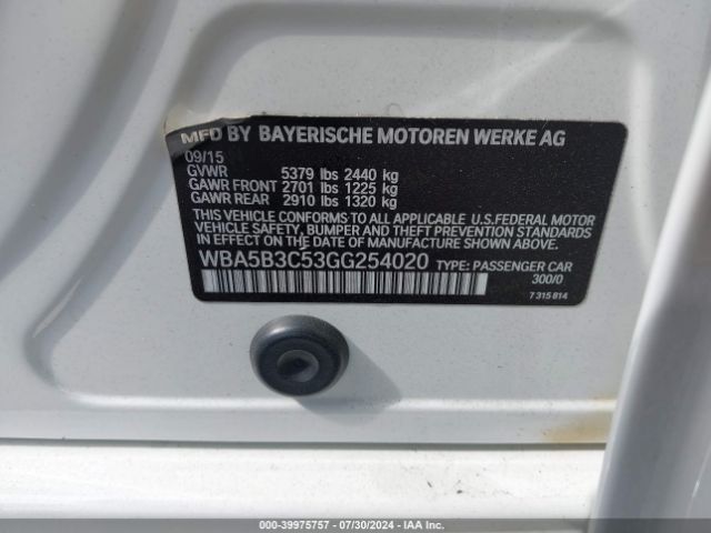 WBA5B3C53GG254020 BMW 535i Xdrive