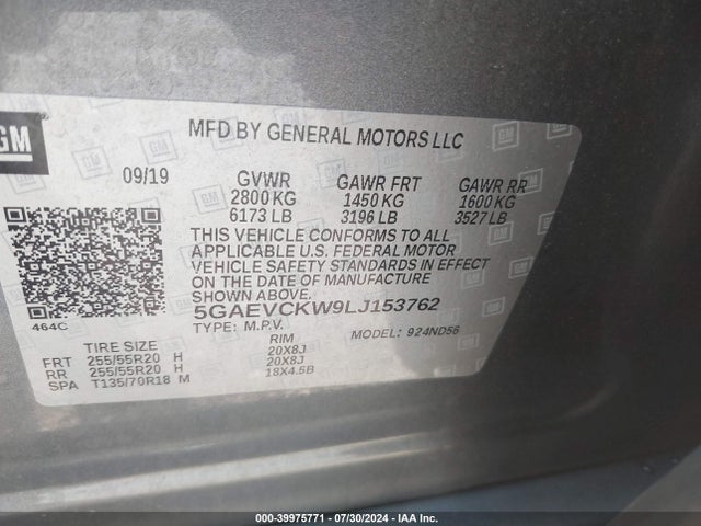 Buick Enclave Awd Avenir 2020 5GAEVCKW9LJ153762 Image 9