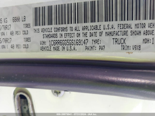 RAM 1500 Slt 2016 1C6RR6GG5GS169147 Image 9