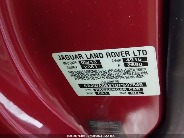 2013 JAGUAR XF SAJWA0ES1DPS97540 Photo 8